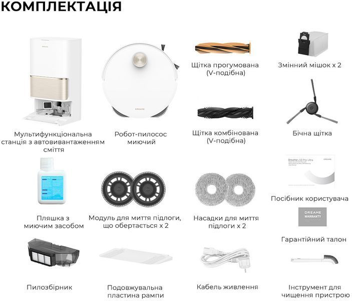 Робот-пилосос Dreame Bot L50 Pro Ultra White (RLL84CE) 1430392 фото